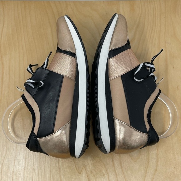 Steve Madden Rose Gold/Black 2 Tone Kaiyo Sneakers Size 8.5 - Picture 5 of 8